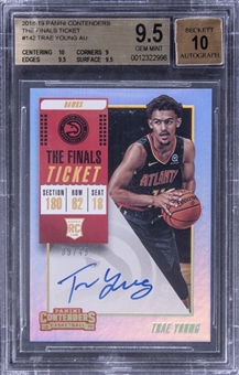 2018-19 Panini Contenders "The Finals Ticket" #142 Trae Young Signed Rookie Card (#09/49) - BGS GEM MINT 9.5/BGS 10